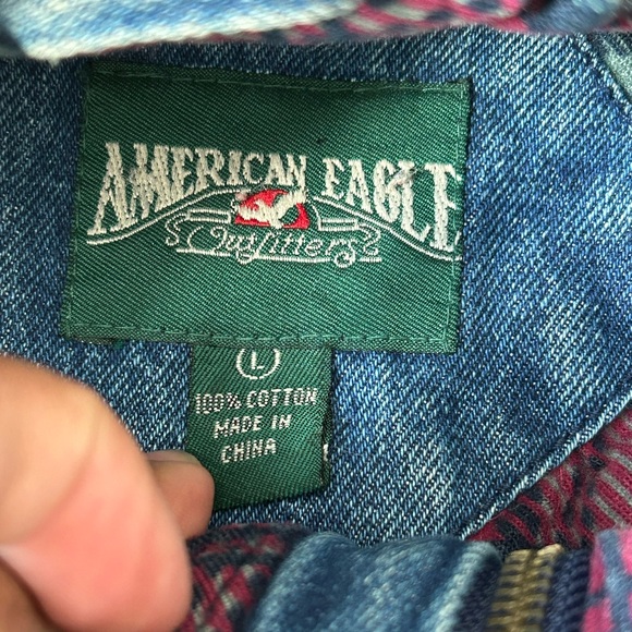 1990’s Vintage American Eagle Denim Lobster Clasp Fireman Jacket - Picture 8 of 8